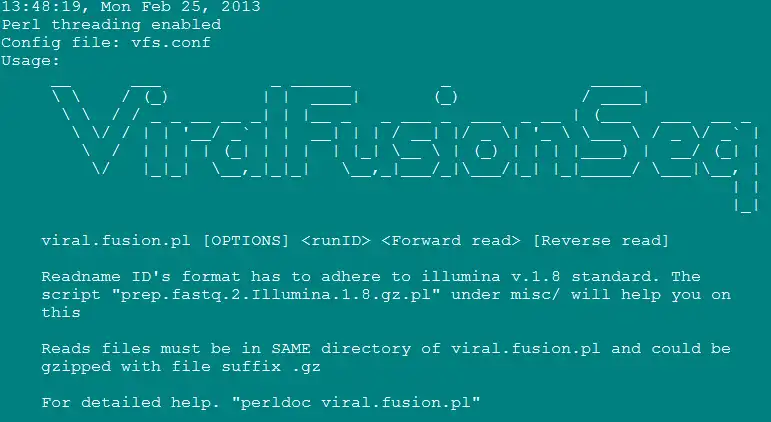 Muat turun alat web atau aplikasi web ViralFusionSeq [VFS] untuk dijalankan di Linux dalam talian